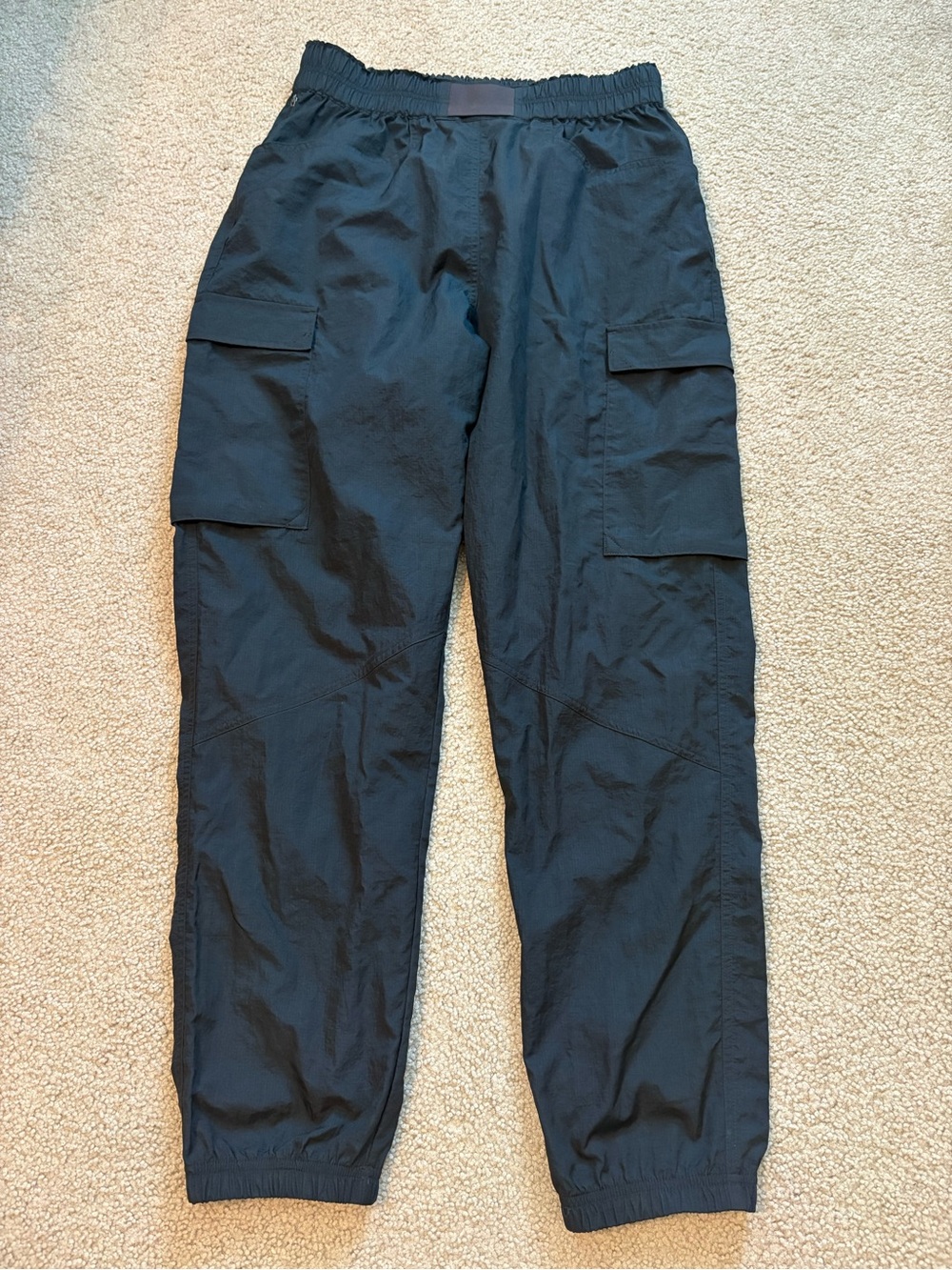 Prana Black Elastic Waist Cargo Nylon Joggers